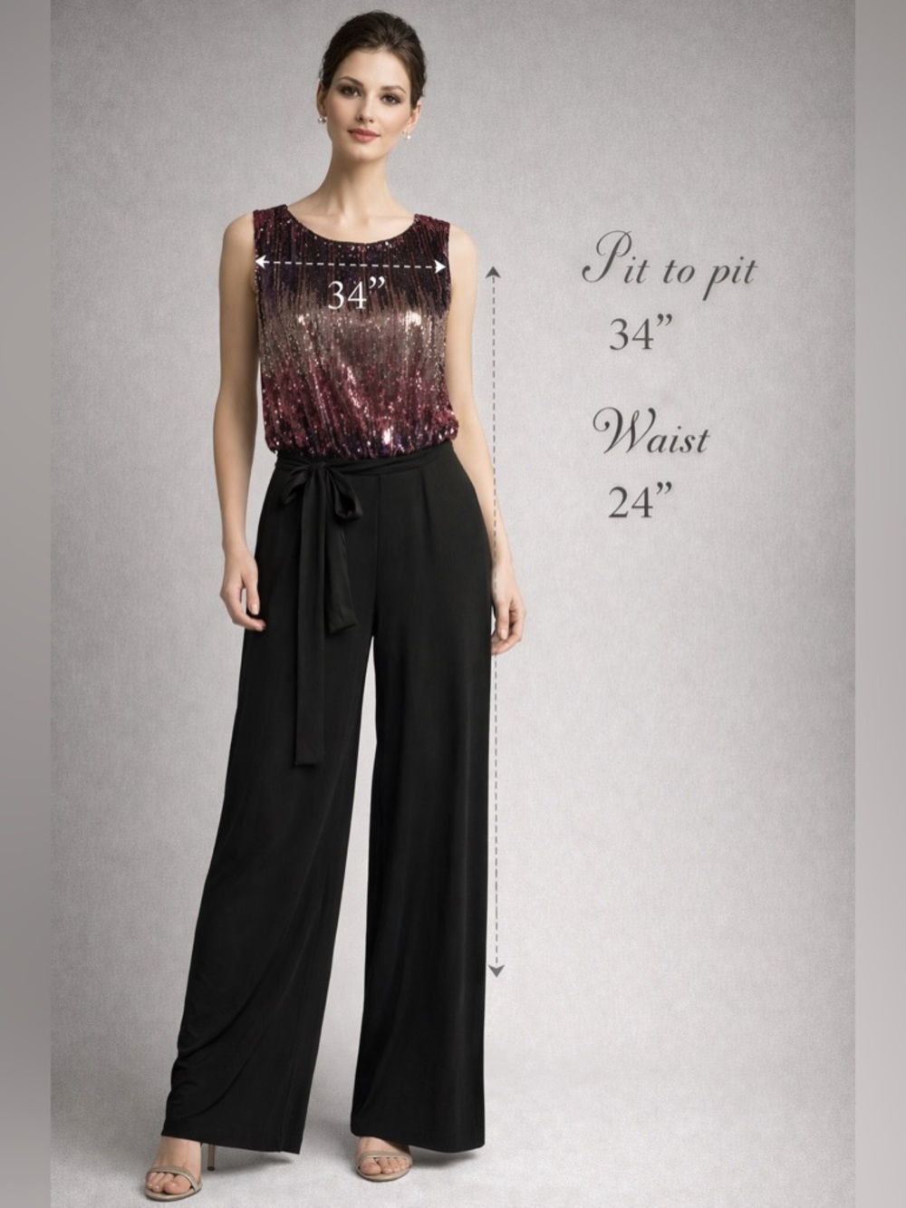 🩷Black Wide-Leg Wrap Pants with Waist Tie - Picture 11 of 12